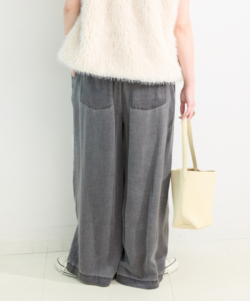 B.C STOCK(ベーセーストック)の「手洗い可 / セルロースダメージワイドパンツ(スラックス・レディース・ライトグレー/ブラウン/アイボリー・SMALL/MEDIUM)」の15枚目の写真