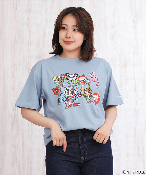 ANGEL BLUE(エンジェルブルー)の「エンジェルブルー Tシャツ キュートポップバンド(Tシャツ/カットソー・レディース・ホワイト系/ブルー系/ブラック系・M/S/XS/L)」の3枚目の写真