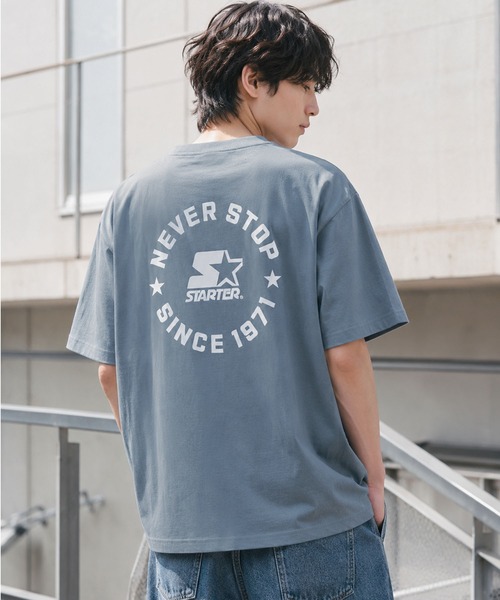 STARTER（スターター）の「STARTER スターター メンズ半袖Tシャツ デザインロゴ バックプリント（Tシャツ/カットソー・メンズ・ダークブルー/ホワイト/ブラック・M/L/XL）」の3枚目の写真