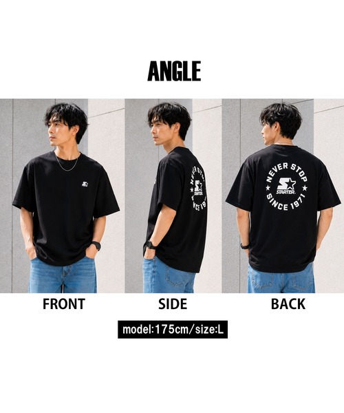 STARTER（スターター）の「STARTER スターター メンズ半袖Tシャツ デザインロゴ バックプリント（Tシャツ/カットソー・メンズ・ダークブルー/ホワイト/ブラック・M/L/XL）」の16枚目の写真