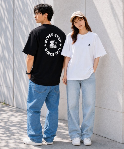 STARTER（スターター）の「STARTER スターター メンズ半袖Tシャツ デザインロゴ バックプリント（Tシャツ/カットソー・メンズ・ダークブルー/ホワイト/ブラック・M/L/XL）」の5枚目の写真