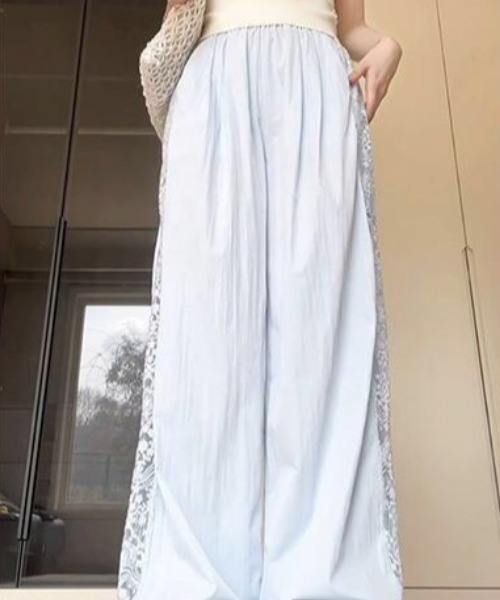 NANEA（ナネア）の「脇レース切替イージーパンツ（その他パンツ・レディース・ブルー/アイボリー・MEDIUM/SMALL）」の9枚目の写真