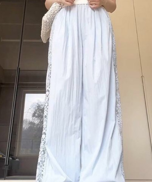 NANEA（ナネア）の「脇レース切替イージーパンツ（その他パンツ・レディース・ブルー/アイボリー・MEDIUM/SMALL）」の10枚目の写真