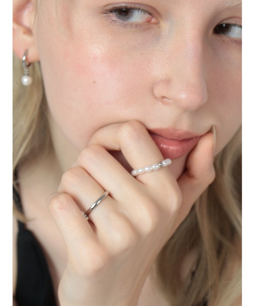 Bilan(ビラン)の「アクセントパールリング / 【BILAN】 Accent Pearl Ring(リング・レディース・ゴールド/シルバー・14号/9号/11号)」の4枚目の写真