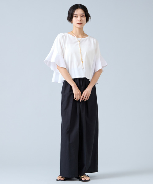 Liesse(リエス)の「イージーパンツ(セットアップ可)(その他パンツ・レディース・ブラック/アイボリー・FREE)」の5枚目の写真