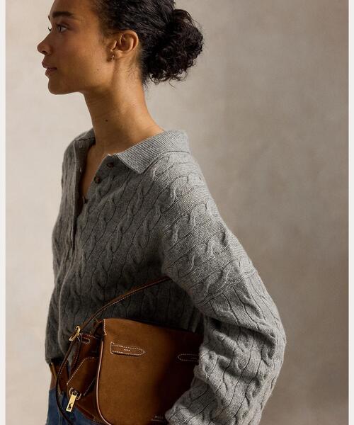 POLO RALPH LAUREN(ポロ ラルフ ローレン)の「ケーブル ウールカシミヤ ポロカラー セーター(ニット/セーター・レディース・グレー系・S/M/XS)」の9枚目の写真