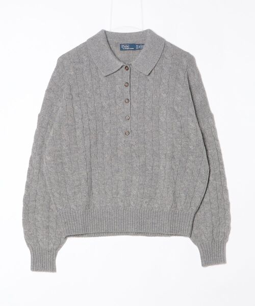 POLO RALPH LAUREN(ポロ ラルフ ローレン)の「ケーブル ウールカシミヤ ポロカラー セーター(ニット/セーター・レディース・グレー系・S/M/XS)」の5枚目の写真