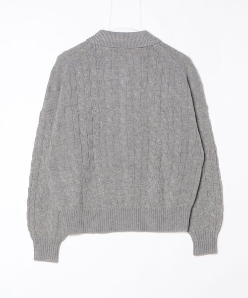 POLO RALPH LAUREN(ポロ ラルフ ローレン)の「ケーブル ウールカシミヤ ポロカラー セーター(ニット/セーター・レディース・グレー系・S/M/XS)」の3枚目の写真