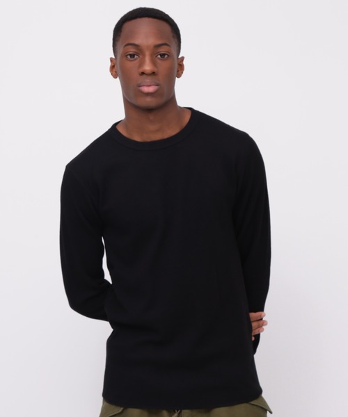 AVIREX(アヴィレックス)の「《DAILY/デイリー》L/S THERMAL CREW NECK T-SHIRT / デイリー長袖 サーマル クルーネック ティーシャツ / AVIREX / アヴィレックス(Tシャツ/カットソー・メンズ・オフホワイト/ネイビー/オリーブ/グレー/ブラック・X-LARGE/MEDIUM/LARGE/SMALL/XX-LARGE)」の3枚目の写真