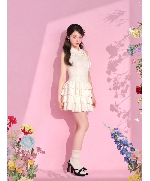 M me eme(エムミーエメ)の「Ribbon strap bijou line mule(eme11022)(サンダル・レディース・ブラック・S/M)」の5枚目の写真