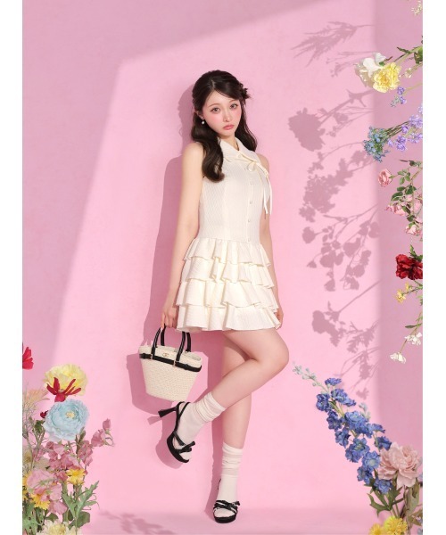 M me eme(エムミーエメ)の「Ribbon strap bijou line mule(eme11022)(サンダル・レディース・ブラック・S/M)」の7枚目の写真