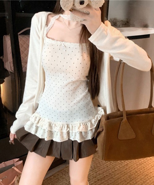 Miniministore(ミニミニストア)の「アンサンブルレディースカーデキャミソール(アンサンブル・レディース・チャコールグレー/アイボリー・FREE)」の8枚目の写真