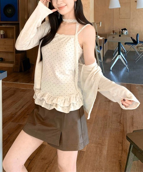 Miniministore(ミニミニストア)の「アンサンブルレディースカーデキャミソール(アンサンブル・レディース・チャコールグレー/アイボリー・FREE)」の15枚目の写真