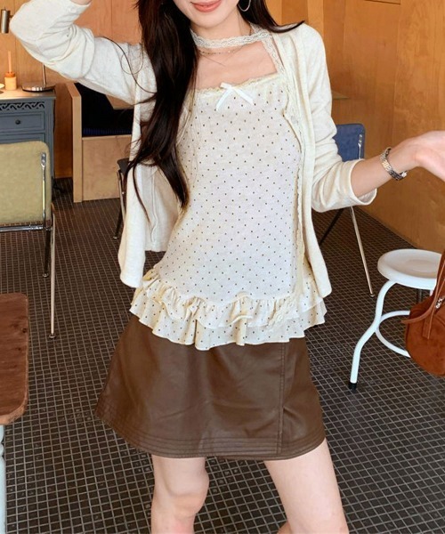 Miniministore(ミニミニストア)の「アンサンブルレディースカーデキャミソール(アンサンブル・レディース・チャコールグレー/アイボリー・FREE)」の16枚目の写真