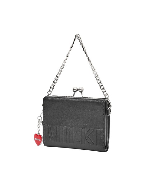 MILKFED.(ミルクフェド)の「EMBOSSED LOGO BI-FOLD WALLET(財布・レディース・ブラック/ブラウン/ライトブルー・ONE SIZE)」の1枚目の写真
