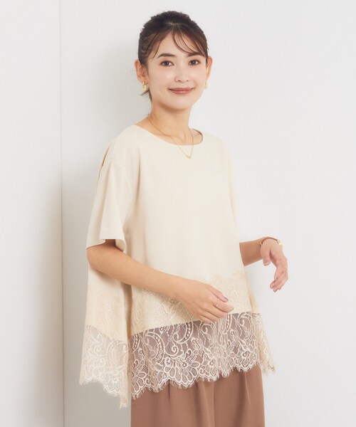 ITS'DEMO（イッツデモ）の「裾レーストップス（Tシャツ/カットソー・レディース・ブラック/ブラウン系その他/アイボリー・00）」の21枚目の写真