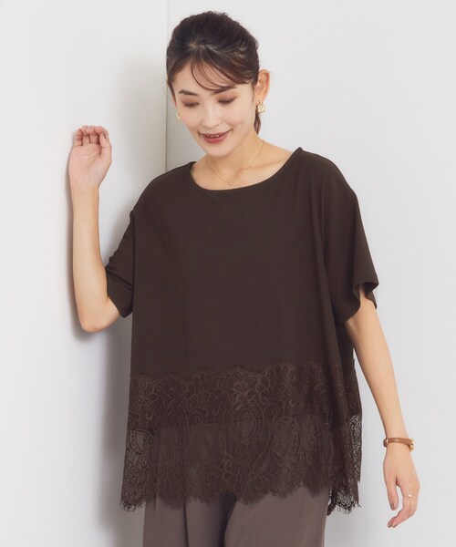 ITS'DEMO（イッツデモ）の「裾レーストップス（Tシャツ/カットソー・レディース・ブラック/ブラウン系その他/アイボリー・00）」の12枚目の写真