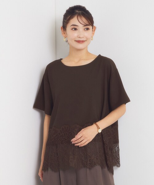 ITS'DEMO（イッツデモ）の「裾レーストップス（Tシャツ/カットソー・レディース・ブラック/ブラウン系その他/アイボリー・00）」の9枚目の写真