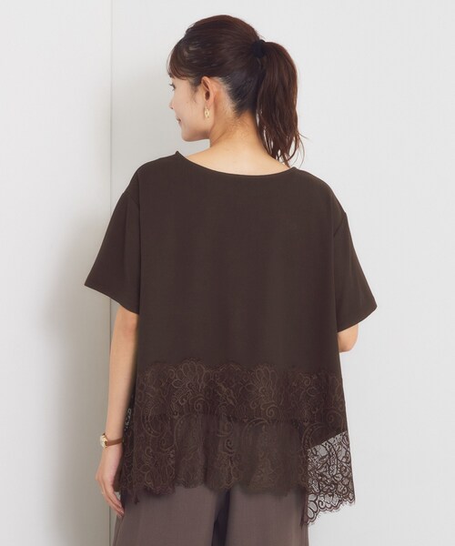 ITS'DEMO（イッツデモ）の「裾レーストップス（Tシャツ/カットソー・レディース・ブラック/ブラウン系その他/アイボリー・00）」の7枚目の写真