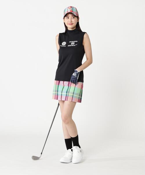 PEARLY GATES(パーリーゲイツ)の「【PEARLY GATES】FD40/-FD100dベア擬似メッシュスリーブレスハイネックカットソー(Tシャツ/カットソー・レディース・ホワイト/ネイビー・MEDIUM/X-SMALL)」の5枚目の写真
