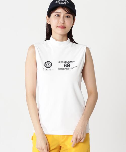 PEARLY GATES(パーリーゲイツ)の「【PEARLY GATES】FD40/-FD100dベア擬似メッシュスリーブレスハイネックカットソー(Tシャツ/カットソー・レディース・ホワイト/ネイビー・MEDIUM/X-SMALL)」の10枚目の写真