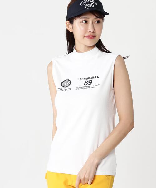 PEARLY GATES(パーリーゲイツ)の「【PEARLY GATES】FD40/-FD100dベア擬似メッシュスリーブレスハイネックカットソー(Tシャツ/カットソー・レディース・ホワイト/ネイビー・MEDIUM/X-SMALL)」の11枚目の写真