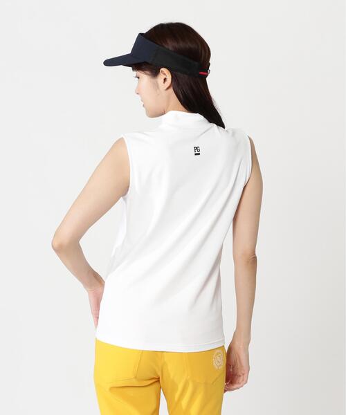 PEARLY GATES(パーリーゲイツ)の「【PEARLY GATES】FD40/-FD100dベア擬似メッシュスリーブレスハイネックカットソー(Tシャツ/カットソー・レディース・ホワイト/ネイビー・MEDIUM/X-SMALL)」の15枚目の写真