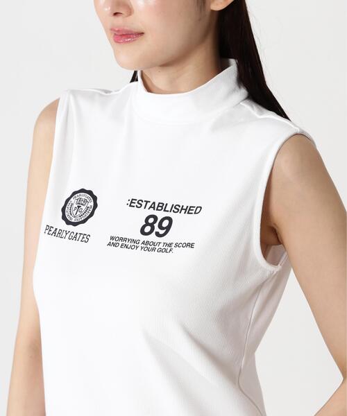 PEARLY GATES(パーリーゲイツ)の「【PEARLY GATES】FD40/-FD100dベア擬似メッシュスリーブレスハイネックカットソー(Tシャツ/カットソー・レディース・ホワイト/ネイビー・MEDIUM/X-SMALL)」の16枚目の写真