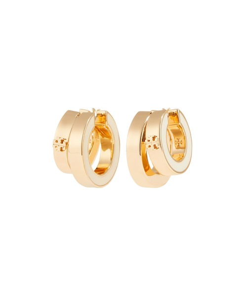 TORY BURCH(トリーバーチ)の「アイコン エナメル ダブルフープピアス(ピアス(両耳用)・レディース・ゴールド系・ONE SIZE)」の1枚目の写真