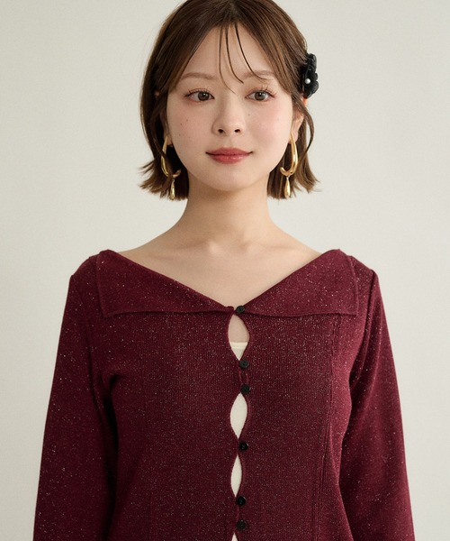 mideal(マイディール)の「design rib tops / デザインリブトップス(Tシャツ/カットソー・レディース・アイボリー/グレー/ブラウン/ボルドー・FREE)」の19枚目の写真