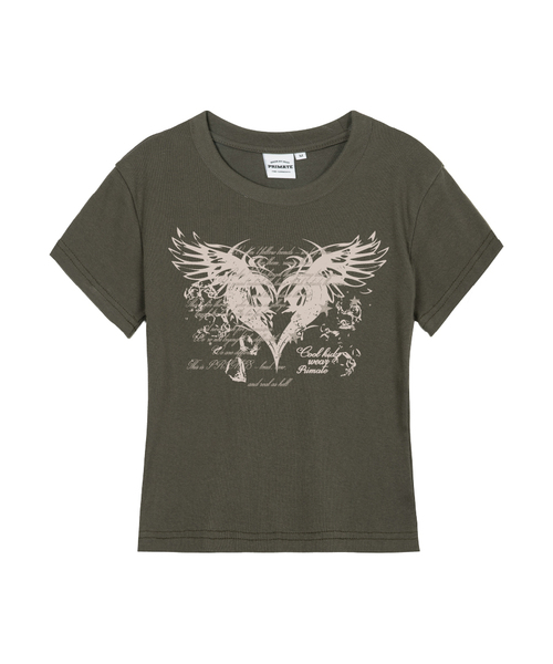 PRIMATE(プライメイト)の「BRESS レディース スリムフィット 半袖Tシャツ 7 COLORS(Tシャツ/カットソー・レディース・ラベンダー/ライトブルー/カーキ/ホワイト/クリーム/チャコール/ブラック・LARGE/MEDIUM/SMALL)」の5枚目の写真