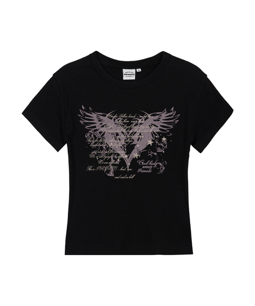 PRIMATE(プライメイト)の「BRESS レディース スリムフィット 半袖Tシャツ 7 COLORS(Tシャツ/カットソー・レディース・ラベンダー/ライトブルー/カーキ/ホワイト/クリーム/チャコール/ブラック・LARGE/MEDIUM/SMALL)」の2枚目の写真