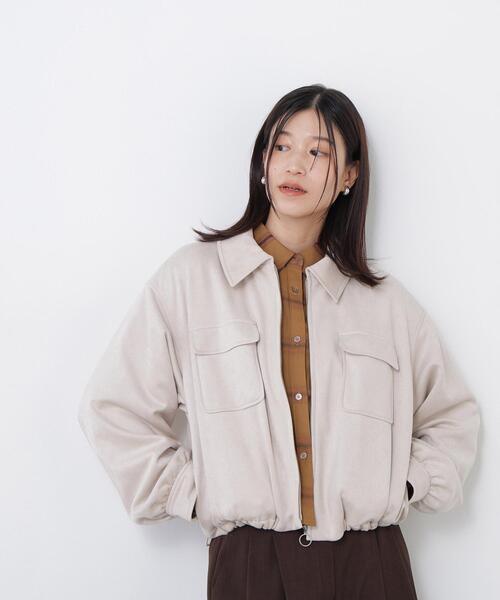 N.(N. Natural Beauty Basic)(エヌエヌナチュラルビューティーベーシック)の「フェイクスエードステンカラーブルゾン(ブルゾン・レディース・ベージュ/キャメル・FREE)」の19枚目の写真