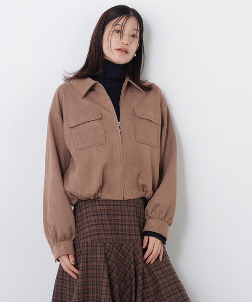 N.(N. Natural Beauty Basic)(エヌエヌナチュラルビューティーベーシック)の「フェイクスエードステンカラーブルゾン(ブルゾン・レディース・ベージュ/キャメル・FREE)」の6枚目の写真