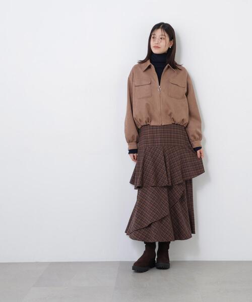 N.(N. Natural Beauty Basic)(エヌエヌナチュラルビューティーベーシック)の「フェイクスエードステンカラーブルゾン(ブルゾン・レディース・ベージュ/キャメル・FREE)」の7枚目の写真