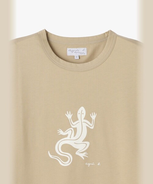 agnes b.(アニエスベー)の「メンズ アイコニック コットン 半袖 Tシャツ "Lezard"(Tシャツ/カットソー・メンズ・ブラウン・1/2/3)」の3枚目の写真