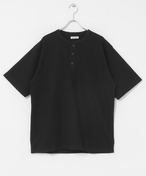FORK&SPOON(フォークアンドスプーン)の「FORK&SPOON ワッフルヘンリーTシャツ(Tシャツ/カットソー・メンズ・グレー/ブラック・4/5)」の1枚目の写真