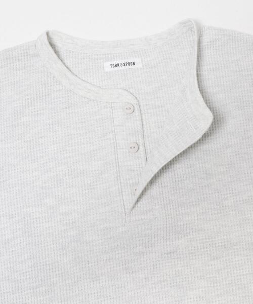 FORK&SPOON(フォークアンドスプーン)の「FORK&SPOON ワッフルヘンリーTシャツ(Tシャツ/カットソー・メンズ・グレー/ブラック・4/5)」の6枚目の写真