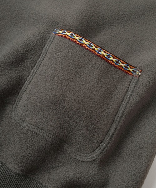 LOGOS（ロゴス）の「【71】【LOGOS/ロゴス】フリース リブ使い トレーナー/防寒 ワンポイント刺繍 スウェット/プルオーバー/クルーネック/ビッグシルエット/レディース（スウェット・レディース・ブラウン/ブラック/ピンク・M/XL/L）」の7枚目の写真