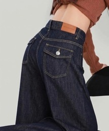ハイウエストワイドバギーデニムパンツ