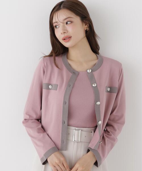 PROPORTION BODY DRESSING(プロポーションボディドレッシング)の「バイカラーアンサンブルニット / 1216270905(アンサンブル・レディース・ホワイト/ブラック/ピンク・MEDIUM/SMALL)」の3枚目の写真
