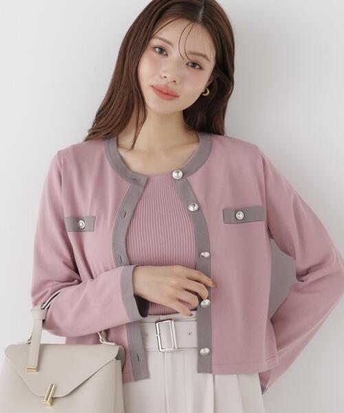 PROPORTION BODY DRESSING(プロポーションボディドレッシング)の「バイカラーアンサンブルニット / 1216270905(アンサンブル・レディース・ホワイト/ブラック/ピンク・MEDIUM/SMALL)」の4枚目の写真