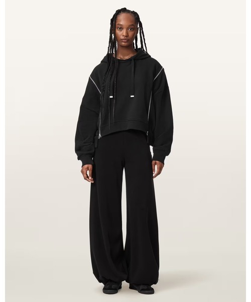 ALLSAINTS（オールセインツ）の「CIARA OVERSIZED ZIP DETAIL HOODIE | CIARA オーバーサイズ ジップ ディテール フーディー（パーカー・レディース・ブラック・XS）」の4枚目の写真