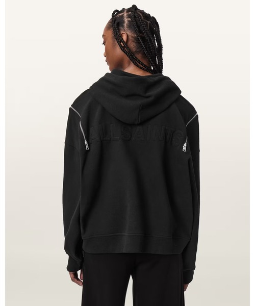 ALLSAINTS（オールセインツ）の「CIARA OVERSIZED ZIP DETAIL HOODIE | CIARA オーバーサイズ ジップ ディテール フーディー（パーカー・レディース・ブラック・XS）」の5枚目の写真