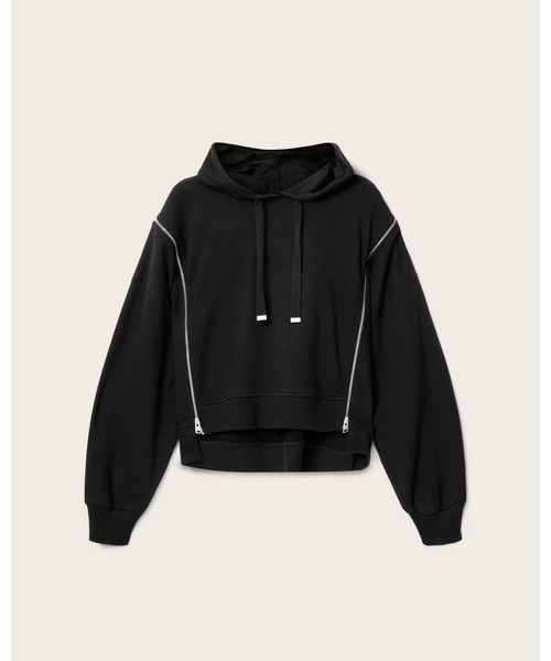 ALLSAINTS（オールセインツ）の「CIARA OVERSIZED ZIP DETAIL HOODIE | CIARA オーバーサイズ ジップ ディテール フーディー（パーカー・レディース・ブラック・XS）」の6枚目の写真