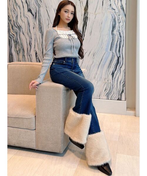 RESEXXY(リゼクシー)の「ヘムフェイクファーデニムパンツ(デニムパンツ・レディース・インディゴブルー/ライトブルー・MEDIUM/SMALL)」の20枚目の写真