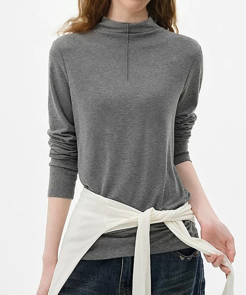 Fano Studios(ファノ ストゥディオズ)の「カシミヤシルクブレンド ハイネックトップス FQ26S247【Fano Studios】【2026AW】(Tシャツ/カットソー・レディース・ブラック/グレー/ピンク/ホワイト・M)」の1枚目の写真