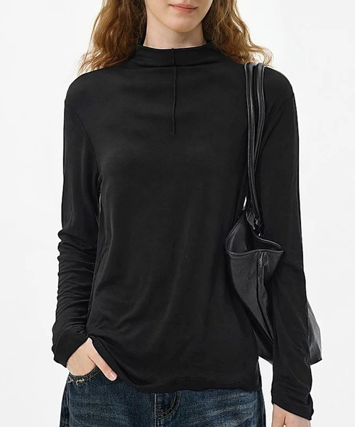 Fano Studios(ファノ ストゥディオズ)の「カシミヤシルクブレンド ハイネックトップス FQ26S247【Fano Studios】【2026AW】(Tシャツ/カットソー・レディース・ブラック/グレー/ピンク/ホワイト・M)」の3枚目の写真