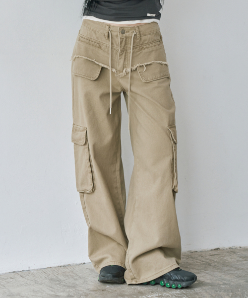 WAARFORWOMAN(ワール・フォー・ウーマン)の「W1155 ダイング剤カーゴパンツ_カーキ(その他パンツ・レディース・その他・SMALL/MEDIUM/LARGE)」の2枚目の写真
