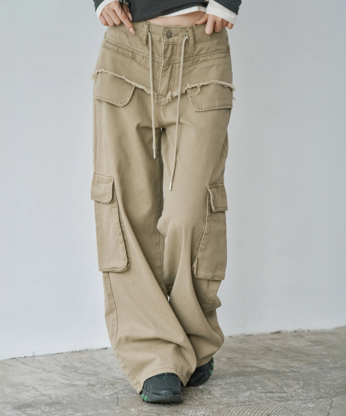 WAARFORWOMAN(ワール・フォー・ウーマン)の「W1155 ダイング剤カーゴパンツ_カーキ(その他パンツ・レディース・その他・SMALL/MEDIUM/LARGE)」の6枚目の写真